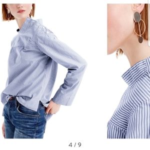 J.crew funnel neck striped shirt NWOT